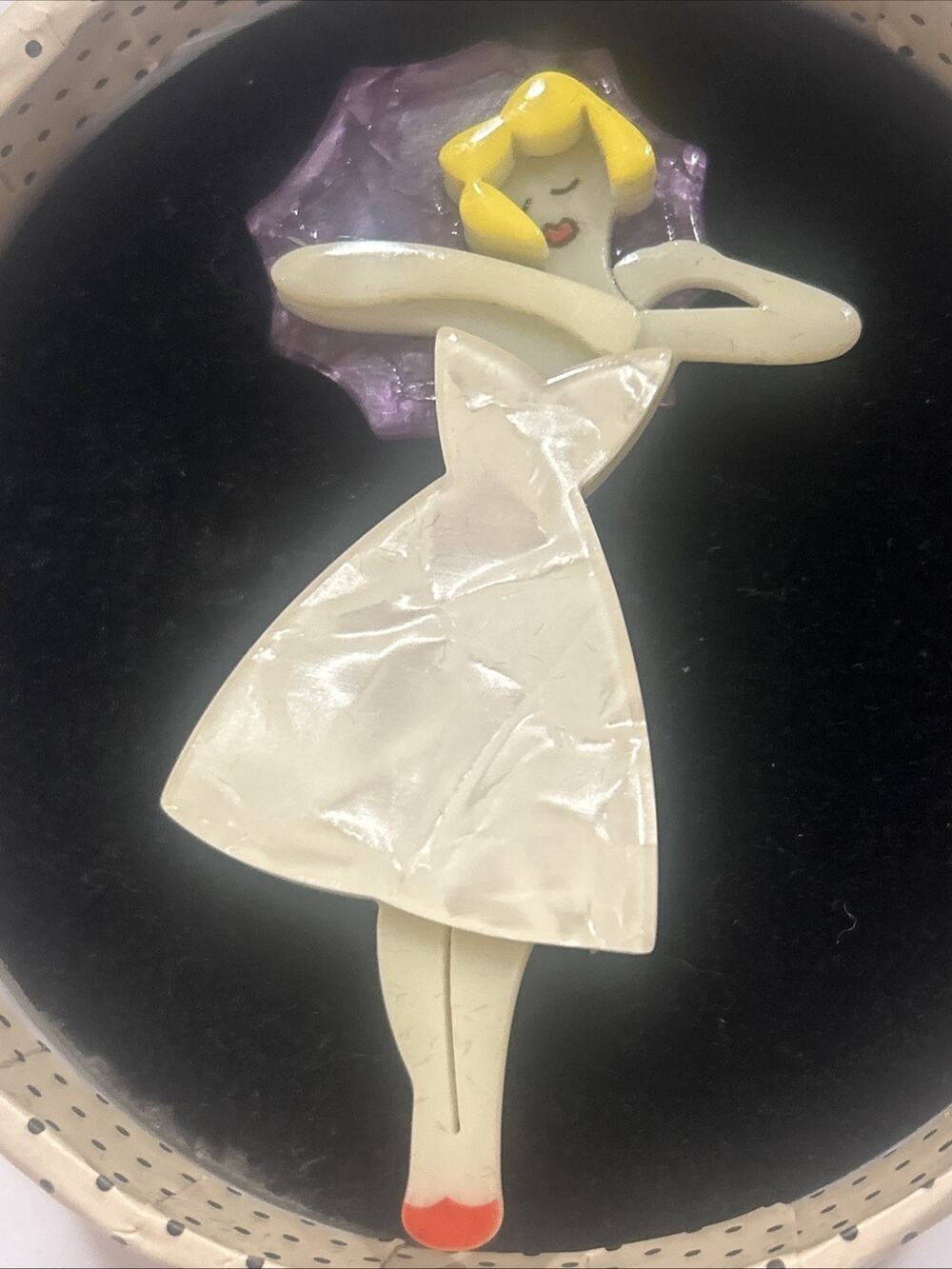 Erstwilder MARRIED TO MARILYN (Purple) Brooch Rare Marilyn Monroe